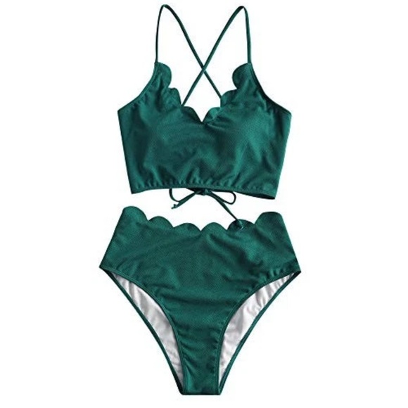 Zaful Other - New - Teal High Waisted Bikini Set